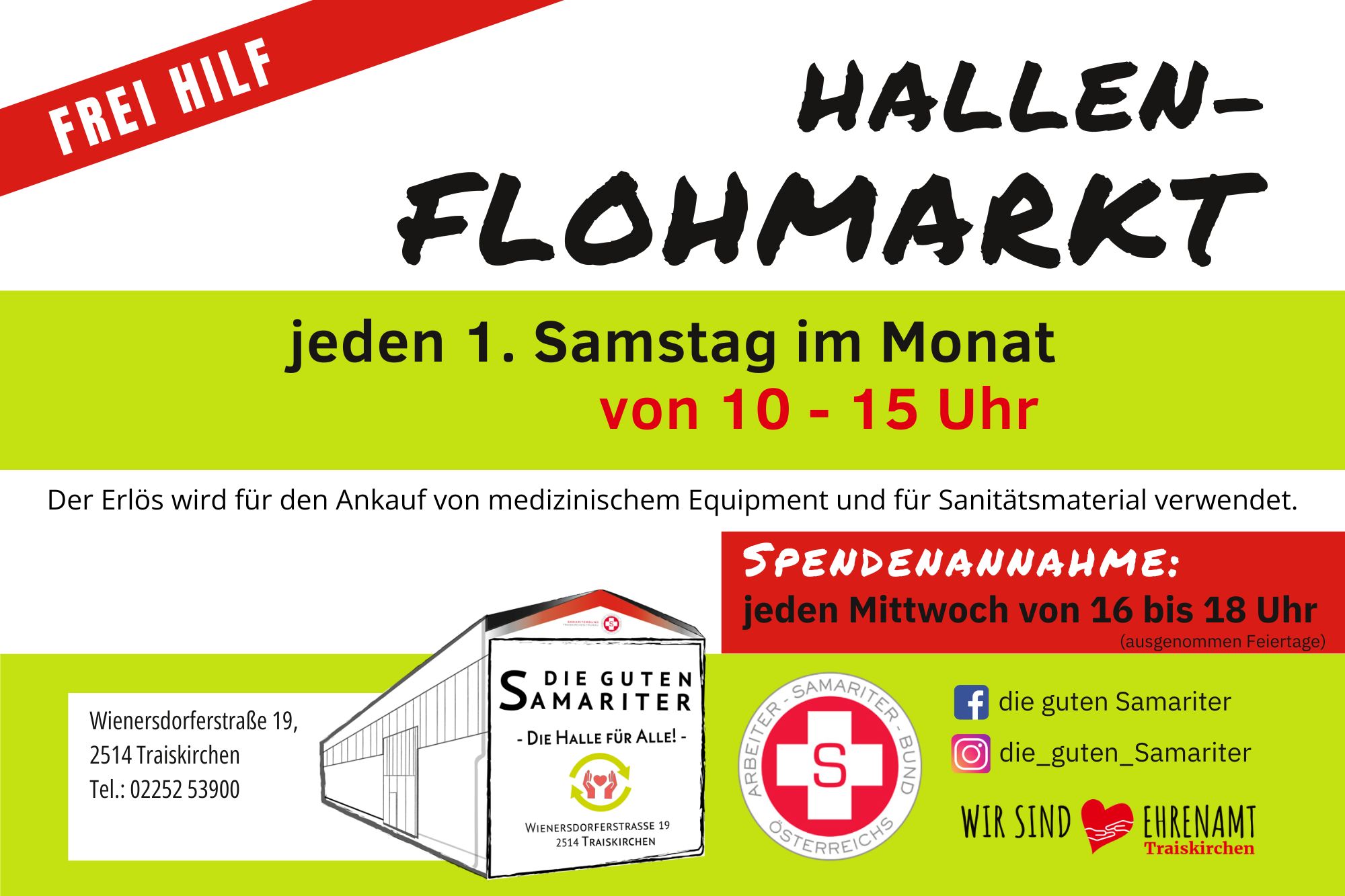Flyer: Hallen-Flohmarkt des ASBÖ Traiskirchen-Trumau