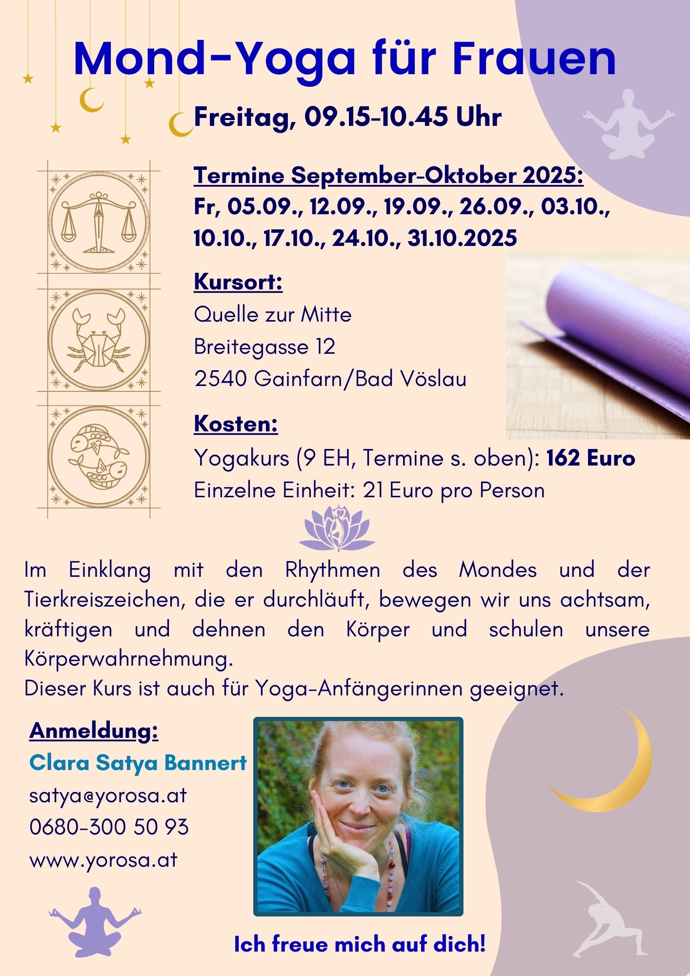 Flyer: Mond Yoga für Frauen