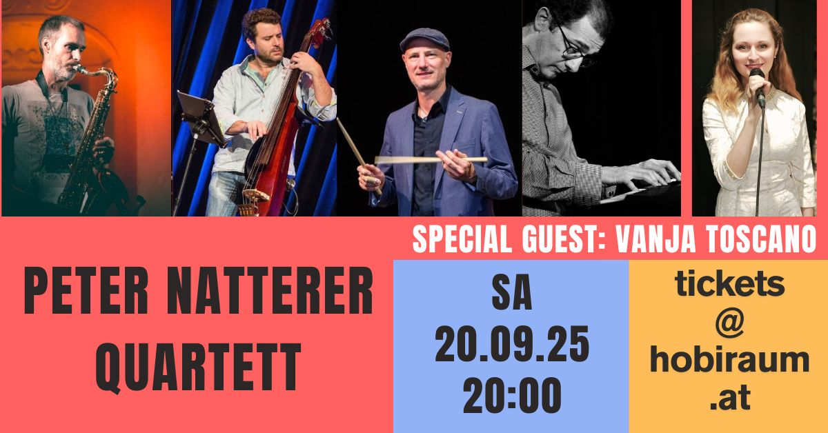 Flyer: PETER NATTERER QUARTETT – SPECIAL GUEST VANJA TOSCANO
