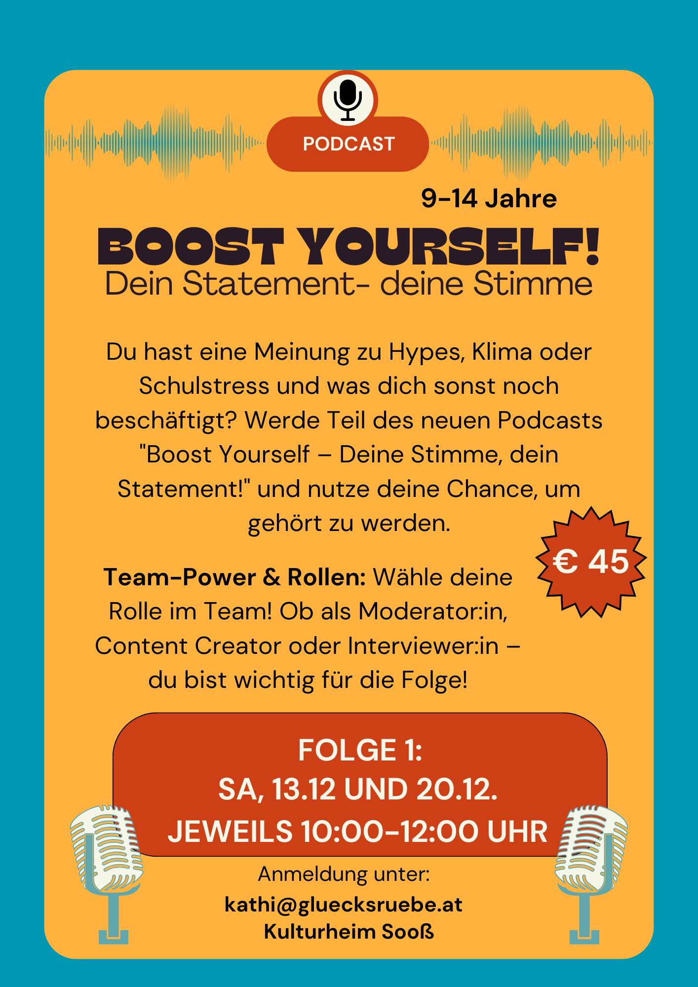 Flyer: Kinder Podcast Boost Yourself!