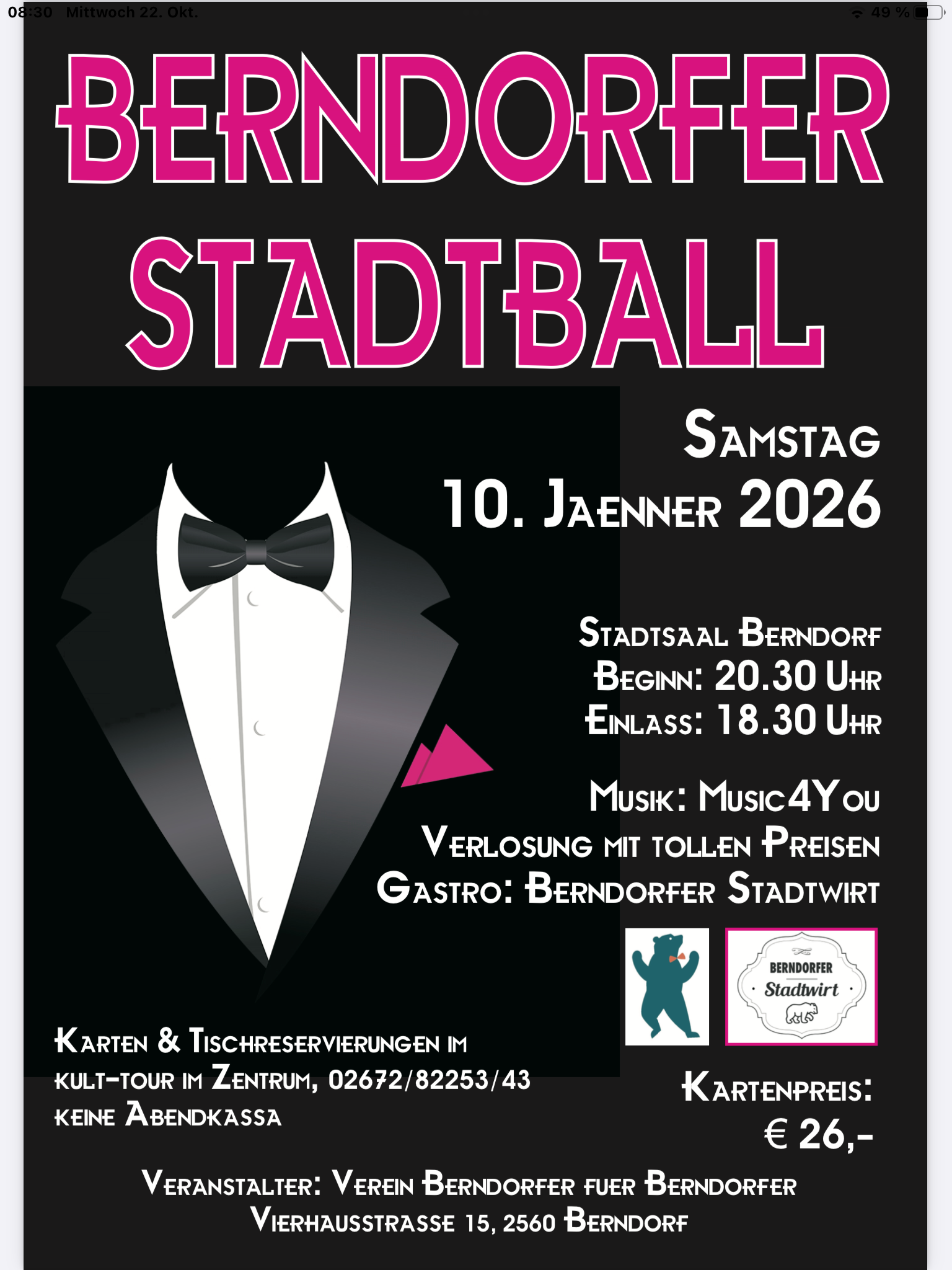 Flyer: Berndorfer Stadtball